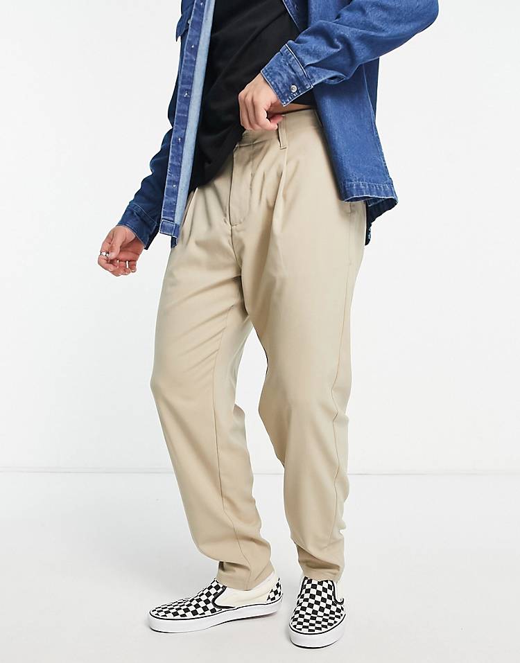 Pull&Bear smart balloon fit pants in ecru